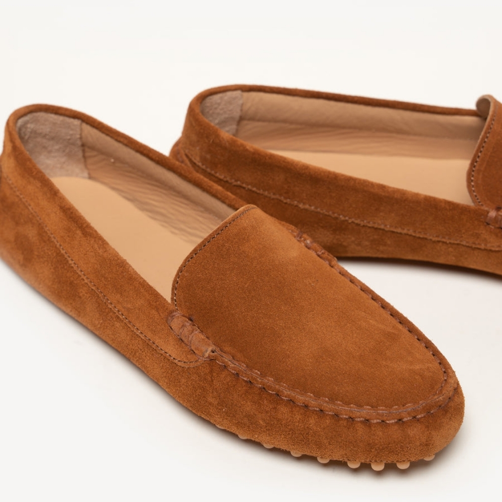 M. Gemi Felize Suede Italian Driving Loafers Shoes + Flannel Bag